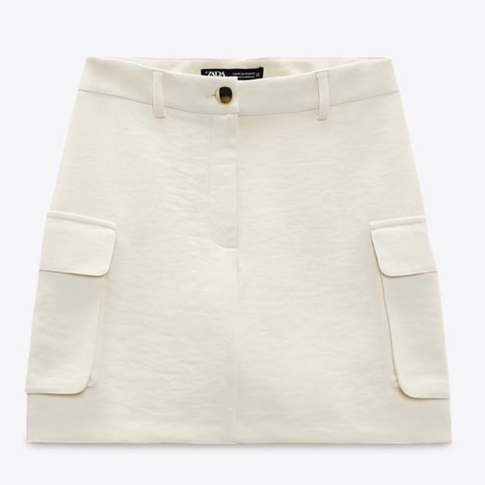Zara Cream Cargo Pocket Skort
